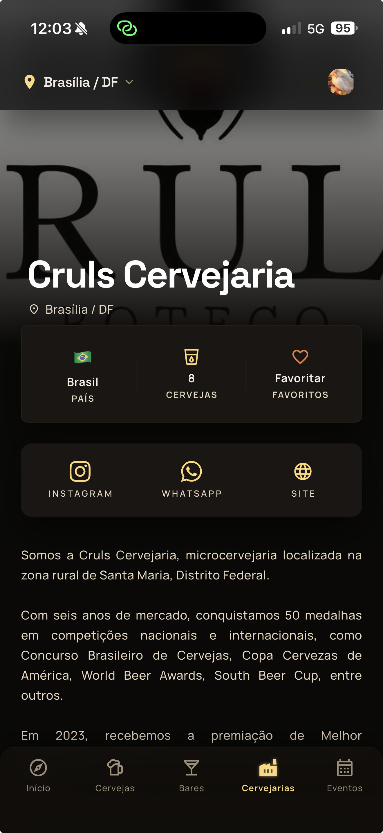 Página de cervejaria